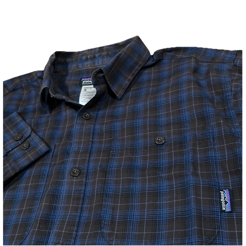 Patagonia Long-Sleeved Pima Organic Cotton Shirt Plaid Button Up Medium 53837